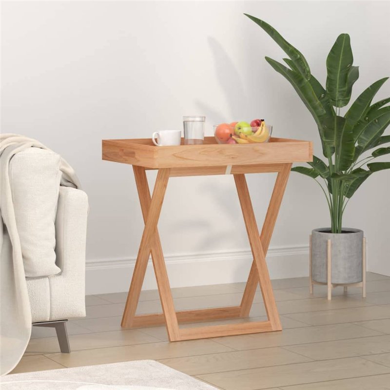 Image secondaire de Table à plateau pliante 52x36x56,5 cm Bois massif de noyer