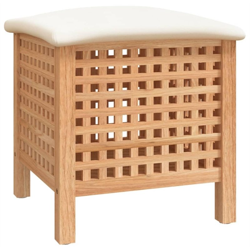 Revera Tabouret de salle de bain 48 x 47,5 x 52 cm en bois massif de noyer