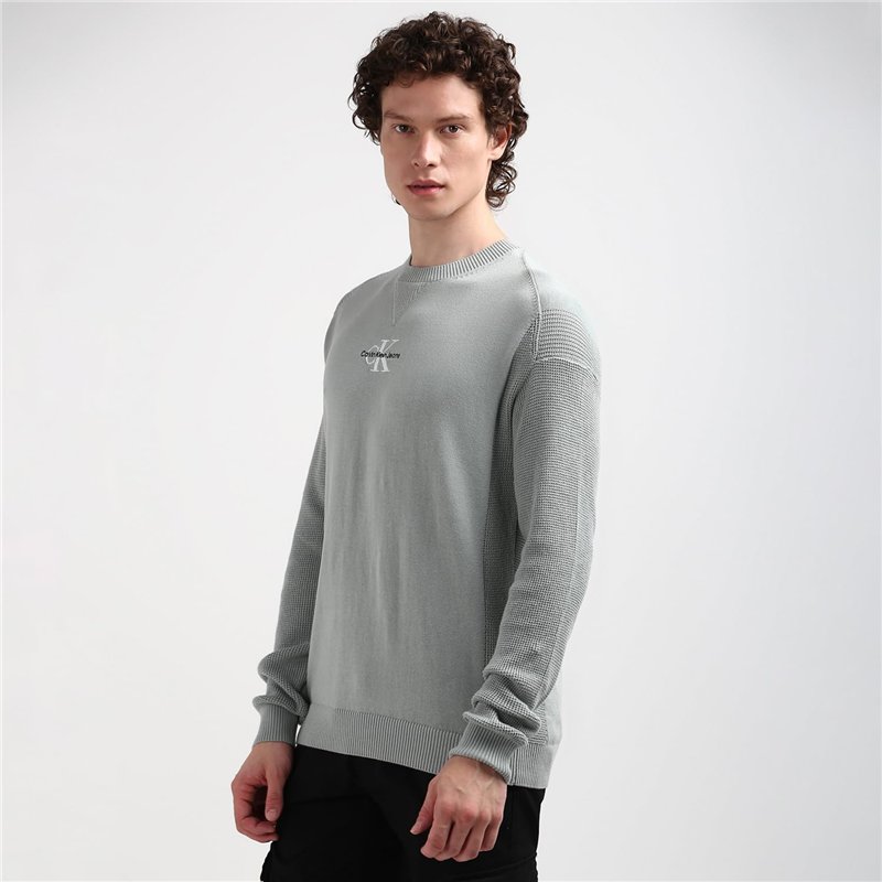 Image secondaire de Calvin Klein Jeans Pull Homme Pull en Maille, Gris (Slate Gray), M