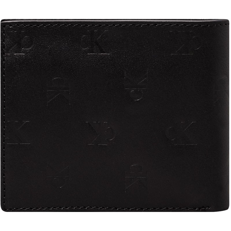Calvin Klein Jeans AOP Emboss Bifold W/Coin Portefeuille Double pli Homme, Noir (Allover Print), OS
