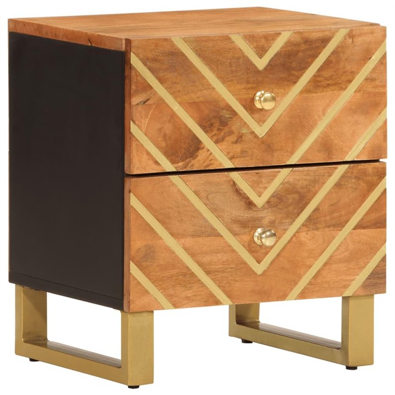 vidaXL Table de Chevet, Armoire de Nuit avec 2 Tiroirs, Table de Nuit avec Pieds, Meuble de Chambre à Coucher, Moderne, Marron e