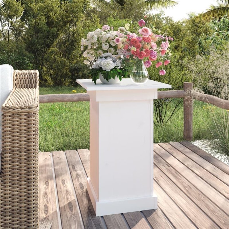 Image secondaire de Support à fleurs Blanc 40x40x60 cm Bois de pin solide