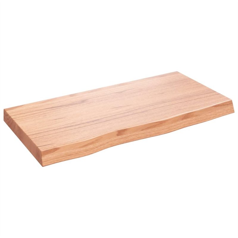 vidaXL Comptoir de Salle de Bain, Dessus d'Armoire avec Bord Vivant, Plan de Travail de Toilette, Marron Clair 80x40x(2-6) cm Bo
