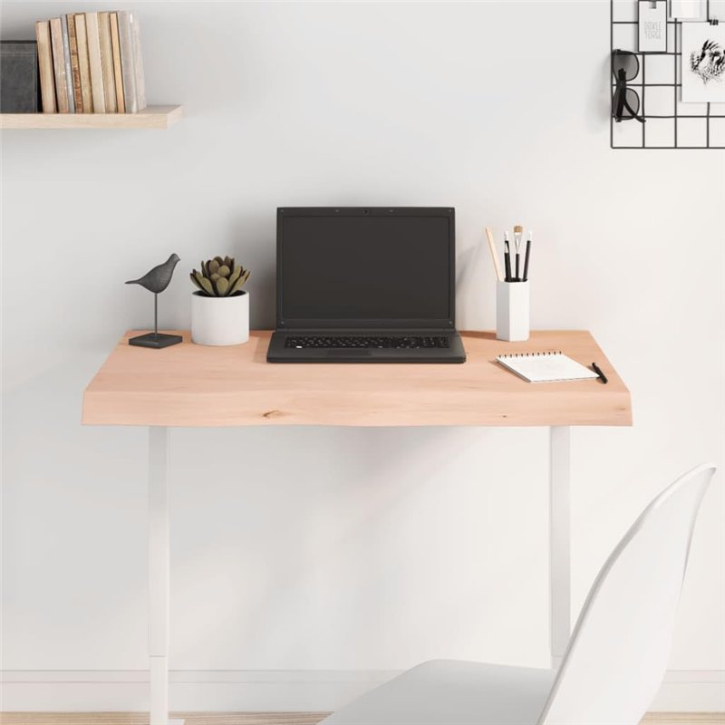 Image secondaire de vidaXL Dessus de Table 80x60x(2-6) cm Bois de chêne Massif Non traité