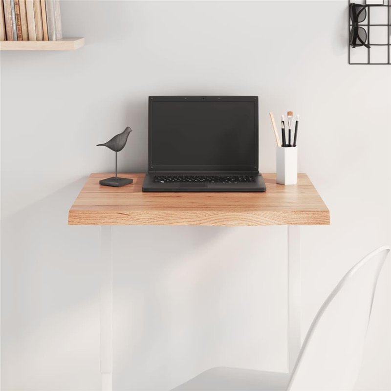 Image secondaire de vidaXL Dessus de Table Marron Clair Bois chêne Massif traité, Dessus de Table de Remplacement, Dessus de Table Basse, Planche de