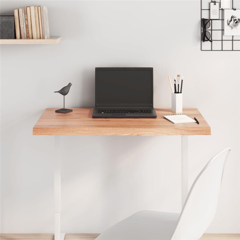 Image secondaire de vidaXL Dessus de Table Marron Clair Bois chêne Massif traité