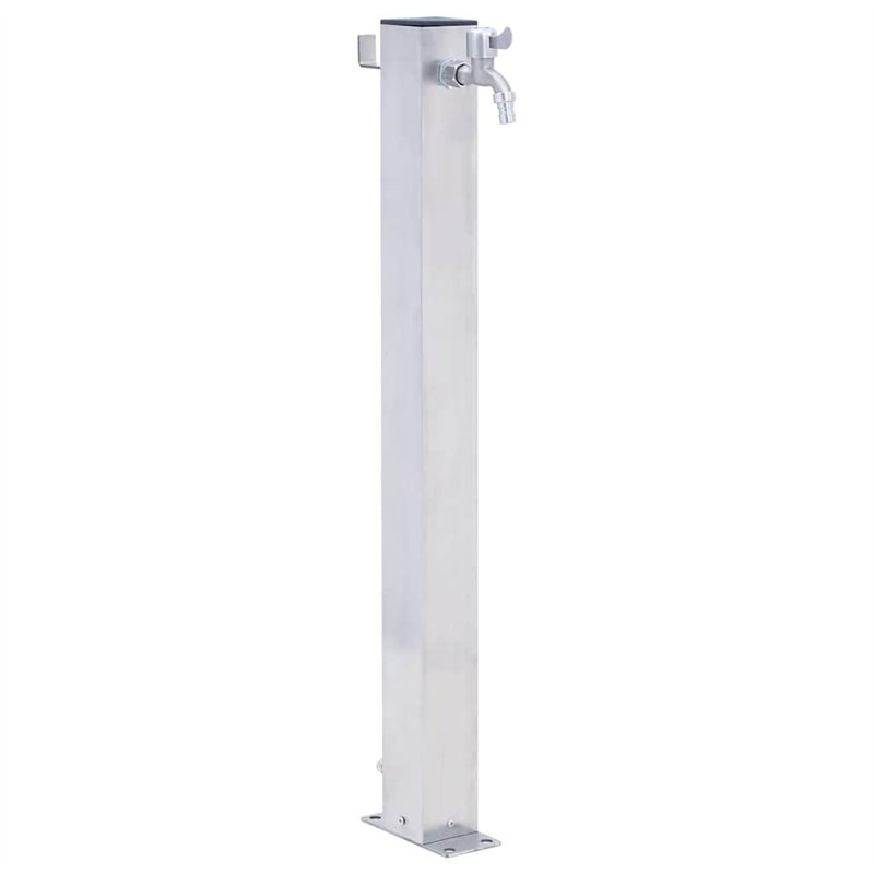 vidaXL Colonne à Eau de Jardin 40 cm Acier Inoxydable carré, Robinet de Jardin, Robinet sur Pied, Colonne de Robinet de Jardin
