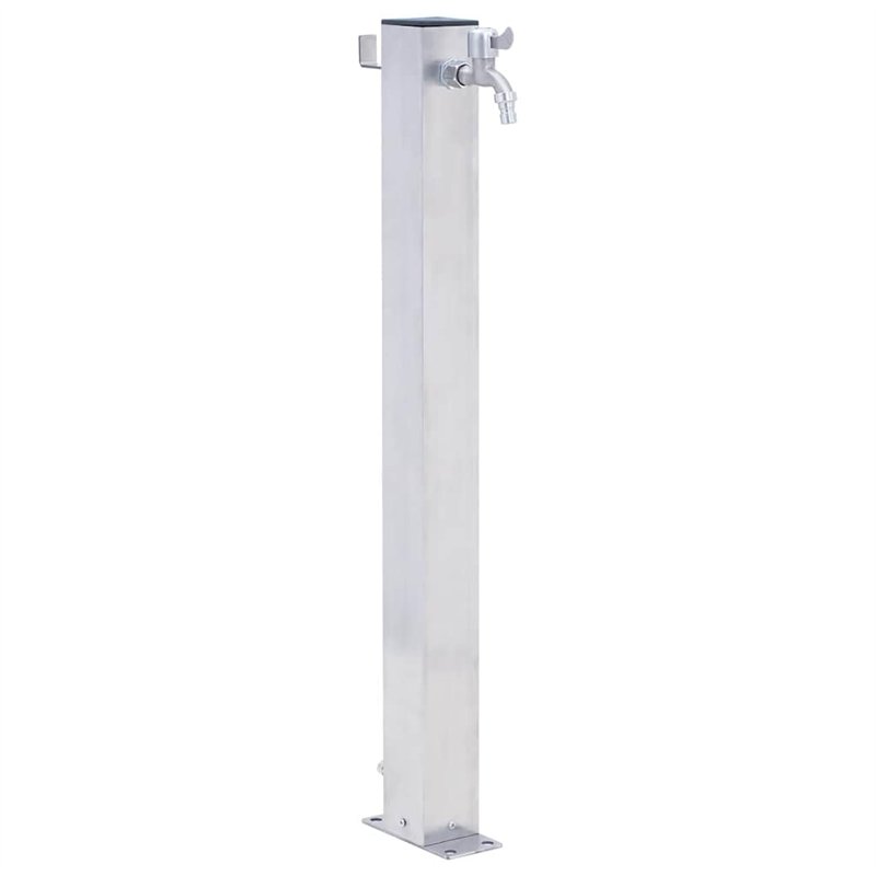 vidaXL Colonne à Eau de Jardin 60 cm Acier Inoxydable carré, Robinet de Jardin, Robinet sur Pied, Colonne de Robinet de Jardin