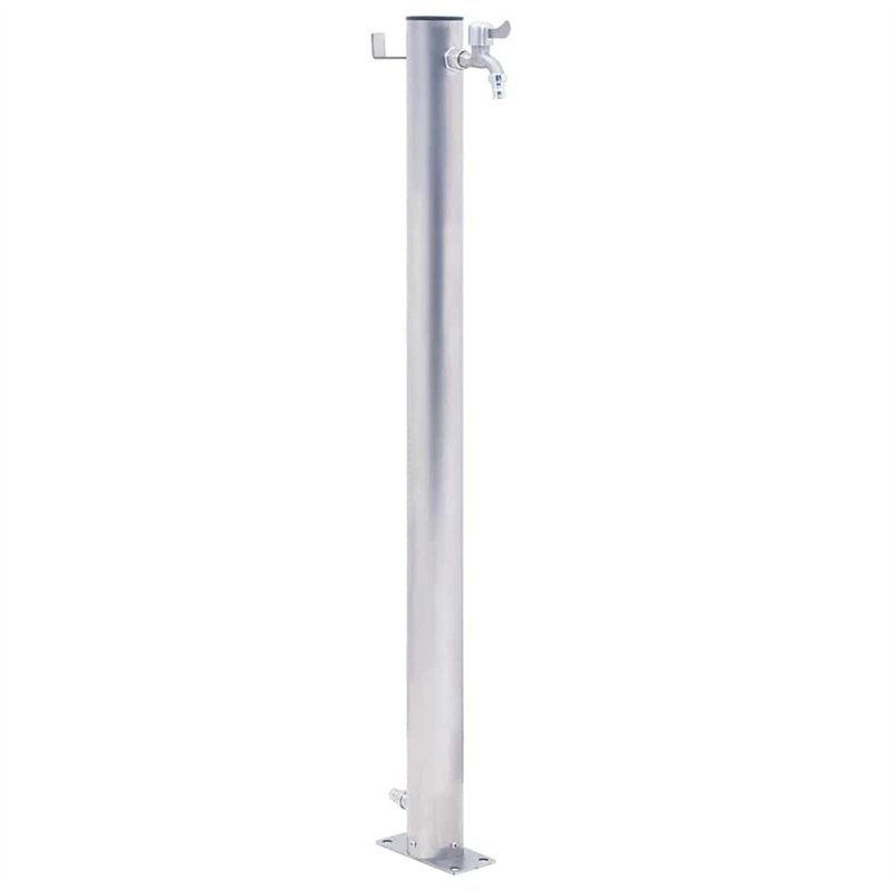 vidaXL Colonne à Eau de Jardin 80 cm Acier Inoxydable Rond, Robinet de Jardin, Robinet sur Pied, Colonne de Robinet de Jardin, C