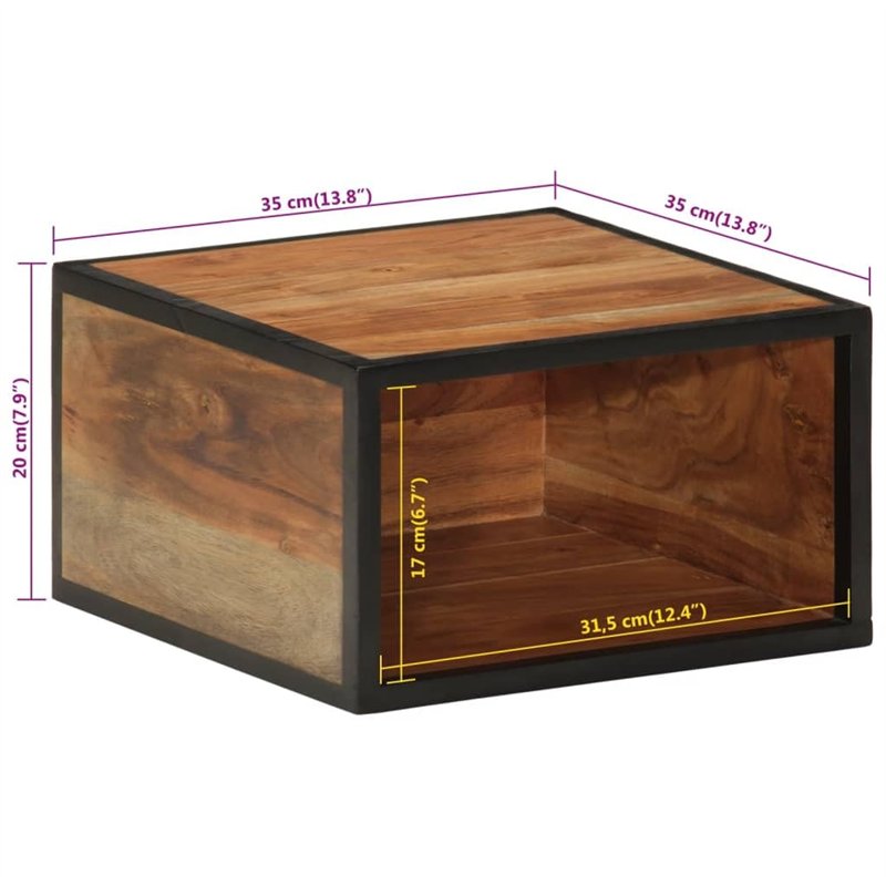 Image secondaire de vidaXL Table de Chevet Murale, Armoire de Nuit Suspendue, Meuble de Rangement Flottant Chambre à Coucher Intérieur, Bois Massif