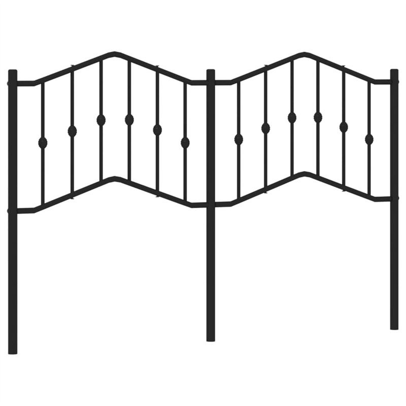 vidaXL Tête de Lit, Accessoire de Lit avec Pieds, Tête de Cadre de Lit, Meuble de Chambre à Coucher Maison Intérieur, Métal Noir