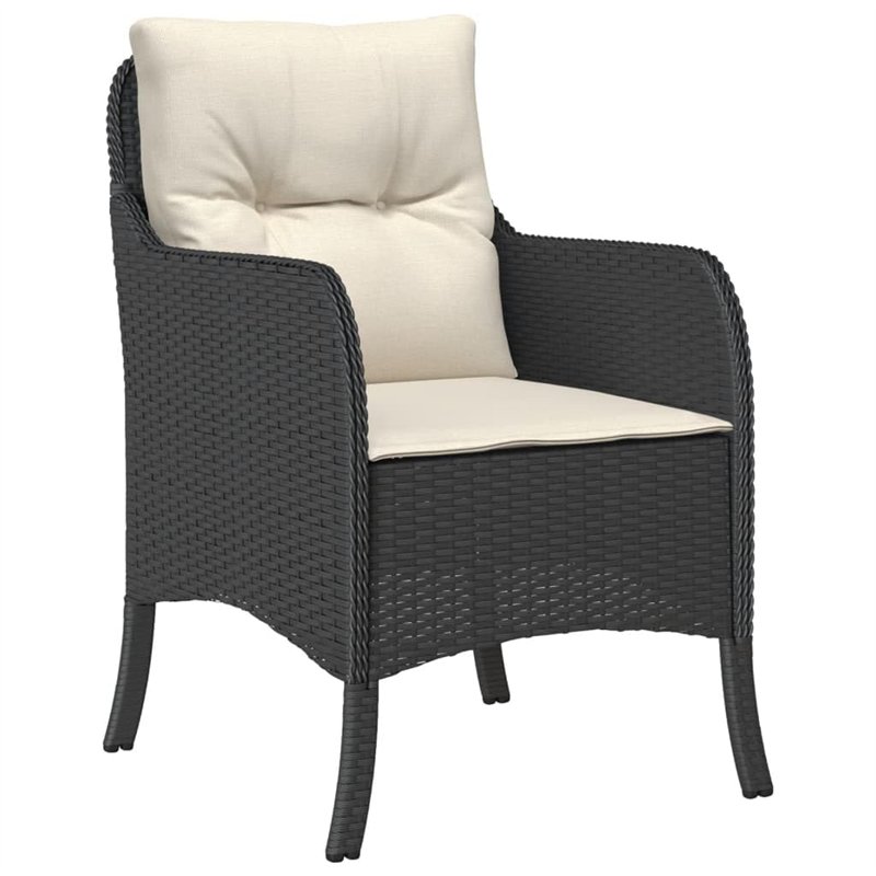 Image secondaire de vidaXL Ensemble à Manger de Jardin avec Coussins 5 pcs, Table et Chaises de Patio, Meubles d'Extérieur Terrasse, Moderne, Noir R