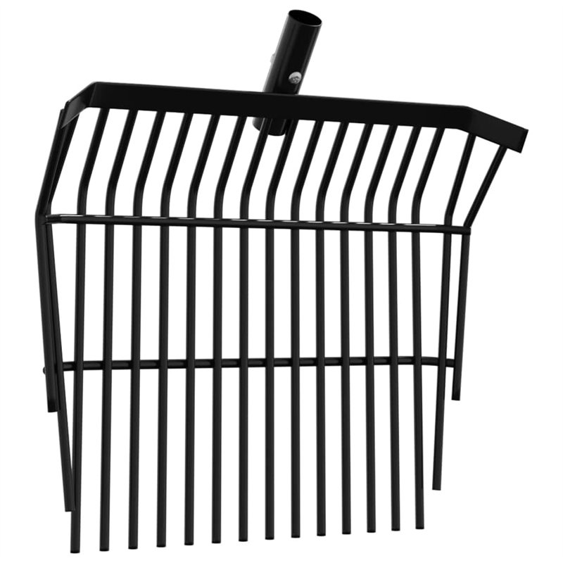 vidaXL Tête de fourche avec 14 dents noir acier, tête de remplacement de fourche, tête de remplacement de fourche à fumier, tête