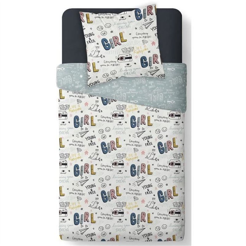 Image secondaire de Housse de couette enfant 140x200 cm avec 1 taie d'oreiller 63x63 cm Parure de lit Polyester First 1.11