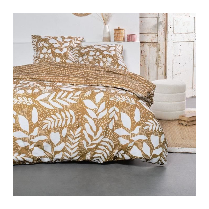 Parure de lit - TODAY - Sunshine - 12.14 imprimé floral - 2 personnes - 220 x 240 cm - 100% Coton 57 fils