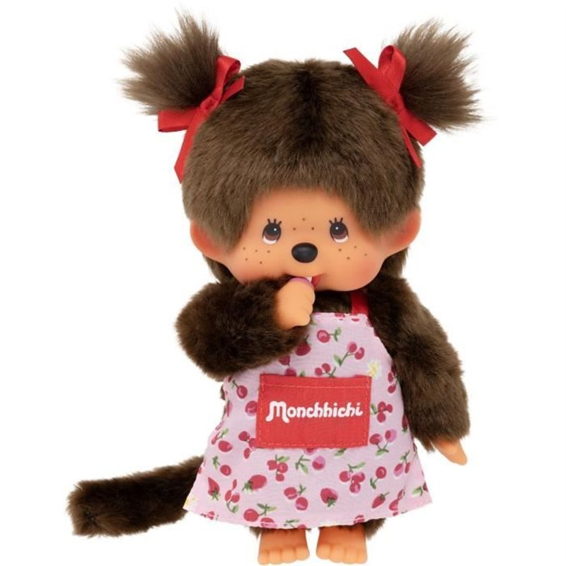 Image secondaire de Peluche singe - BANDAI - Monchhichi Tablier a Fleurs - 20 cm