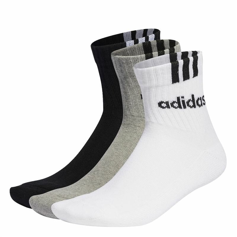 Chaussettes de Sport Adidas Linear Quarter Blanc 46-48