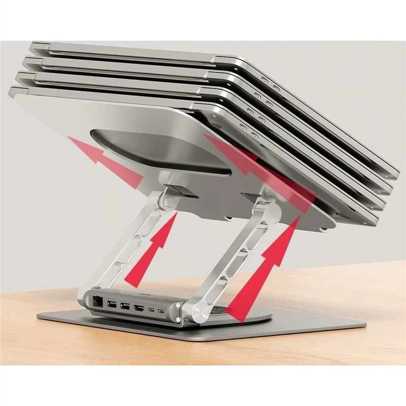 Image secondaire de Support Pliable et Réglable pour Portable Unitek D1109B01 Aluminium