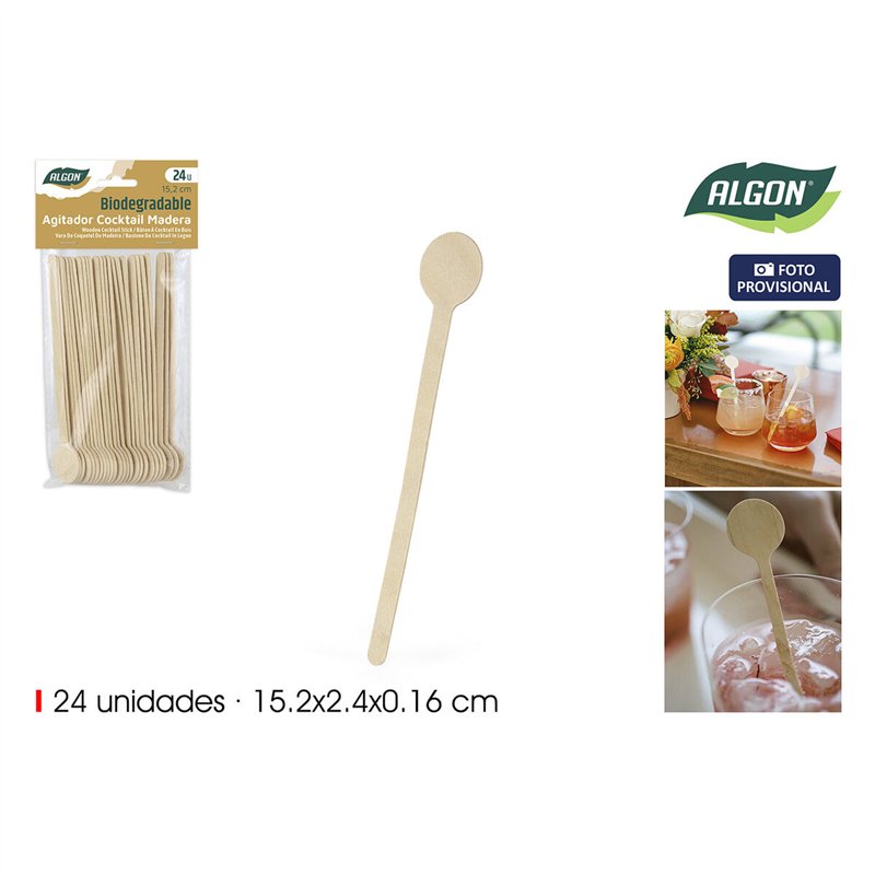 Image secondaire de Ensemble de Cuillères Algon Bois 15,2 cm 24 Pièces (18 Unités)
