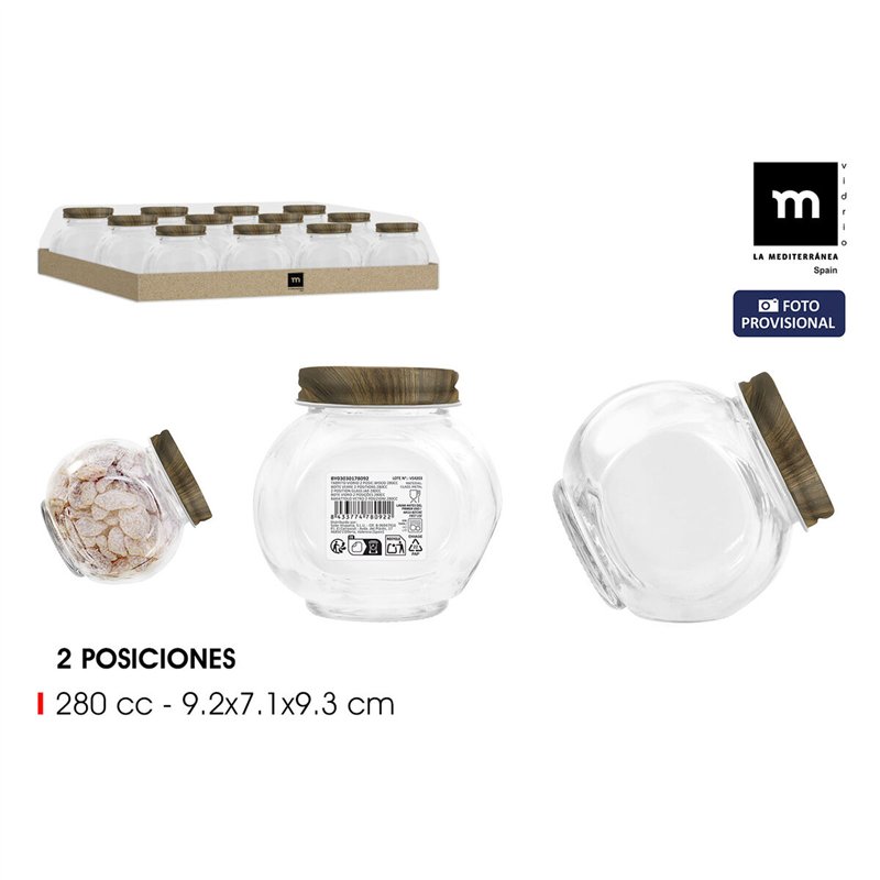 Image secondaire de Pot en verre La Mediterránea WOOD 280 ml (48 Unités)