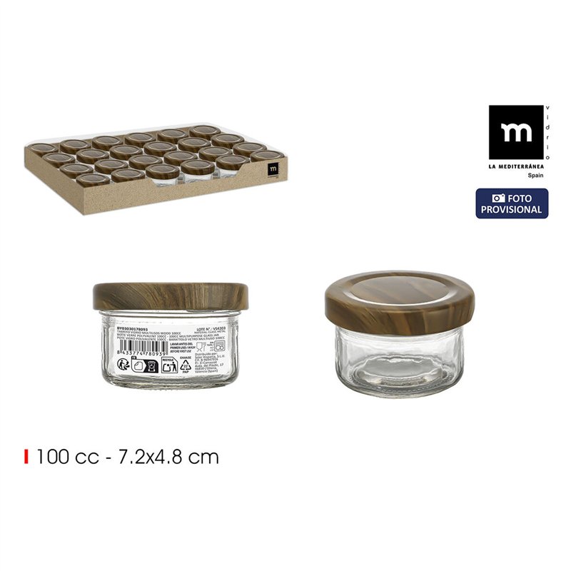 Image secondaire de Pot en verre La Mediterránea WOOD 100 ml (72 Unités)