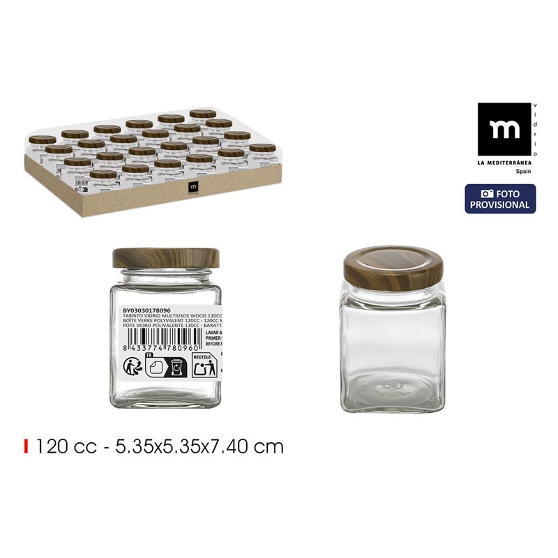 Image secondaire de Pot en verre La Mediterránea WOOD 120 ml (96 Unités)