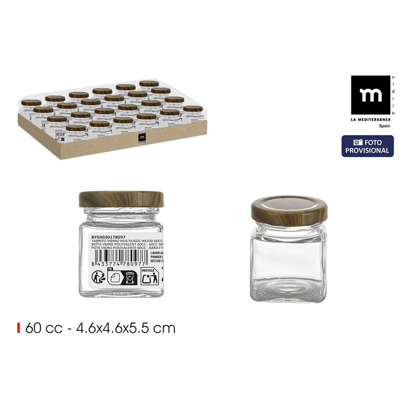 Image secondaire de Pot en verre La Mediterránea WOOD 60 ml (72 Unités)