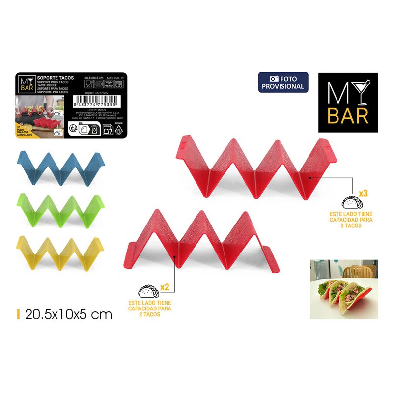 Image secondaire de Support pour tacos My Bar Plastique 20,5 x 10 x 5 cm (48 Unités)