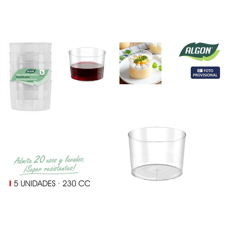 Image secondaire de Set de Verres Algon 5 Pièces (18 Unités)