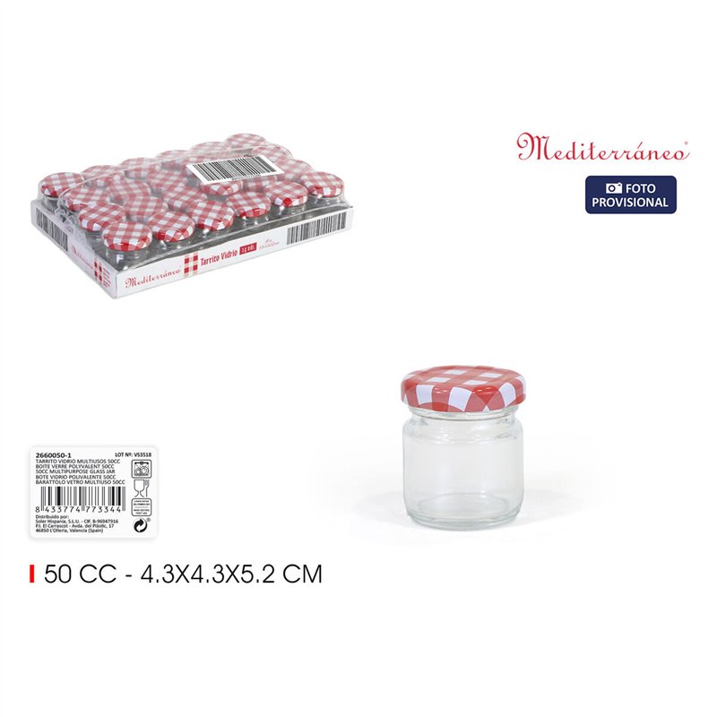 Image secondaire de Pot en verre Mediterraneo 50 ml (48 Unités)