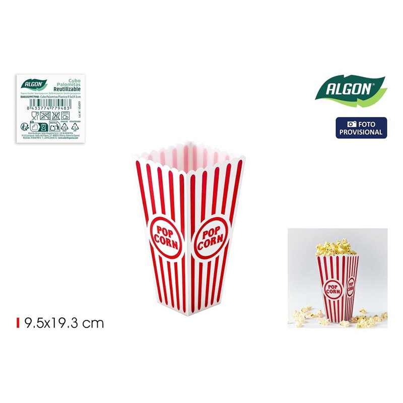 Image secondaire de Récipient pour servir les popcorns Algon 9,5 x 19,3 cm (24 Unités)