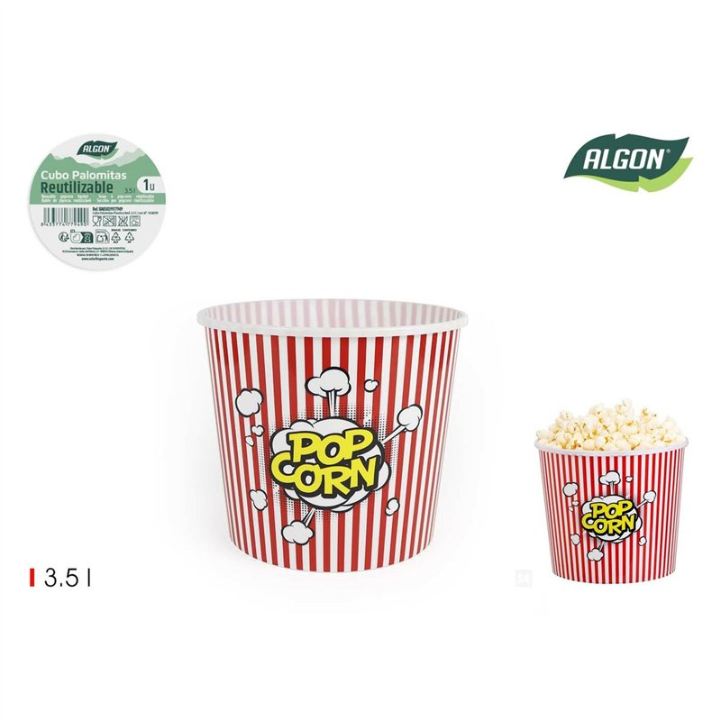 Image secondaire de Récipient pour servir les popcorns Algon 3,5 L 20 x 17 cm (24 Unités)
