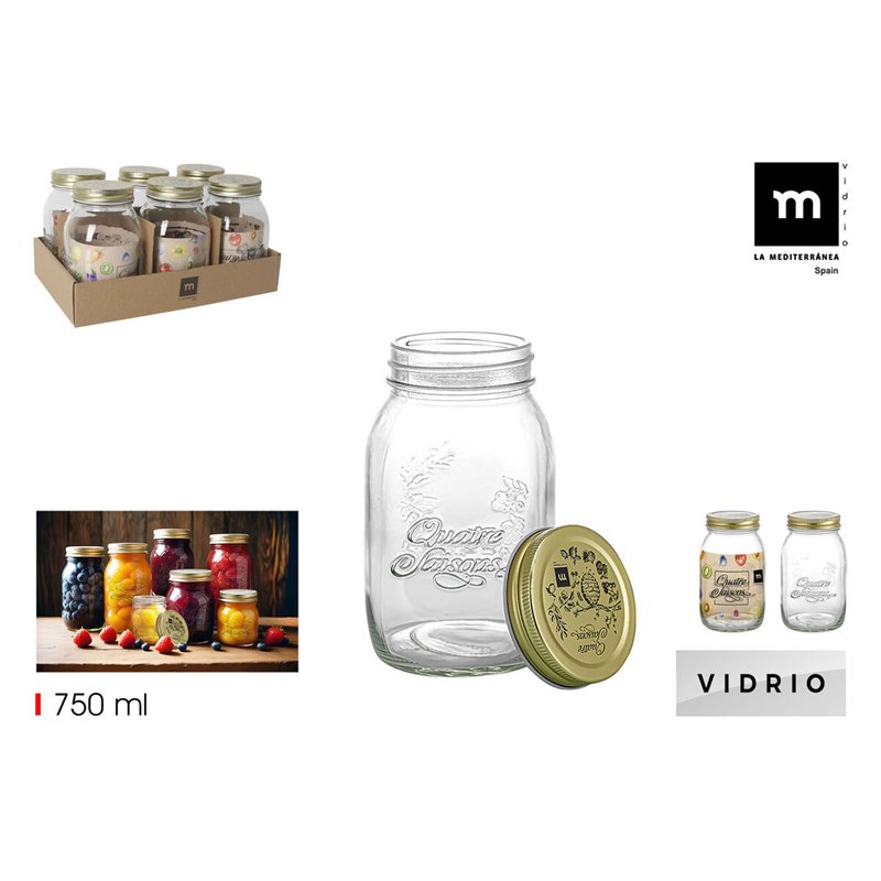 Image secondaire de Pot en verre La Mediterránea QUATRE 0,75 L (12 Unités)