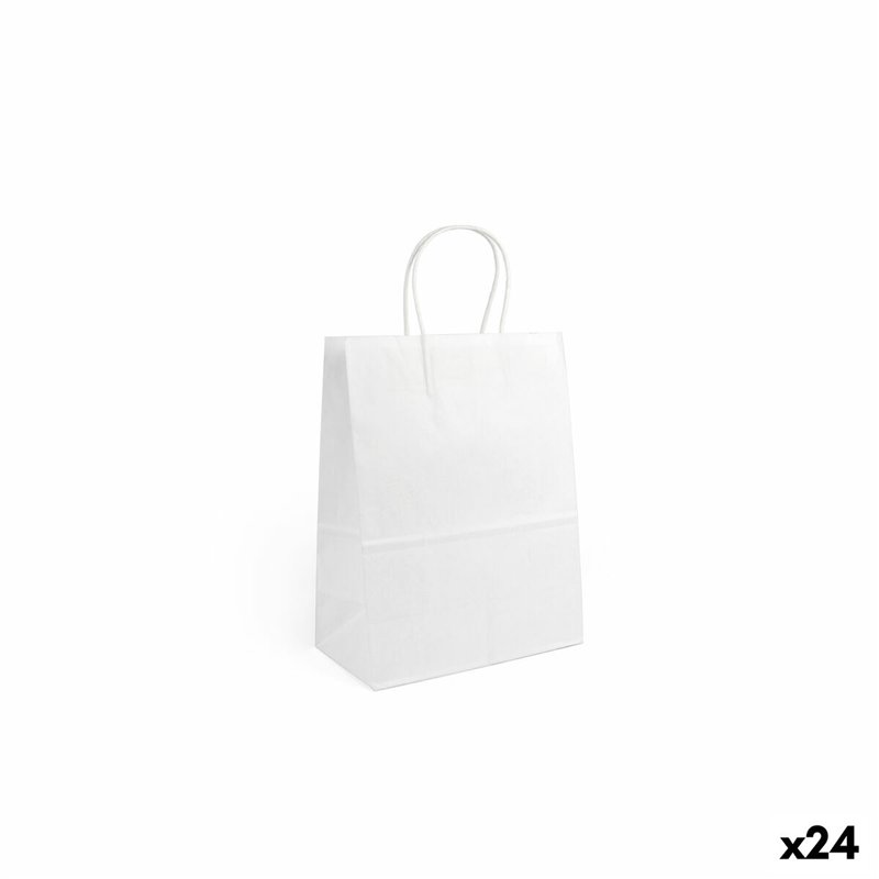 Sac en papier Algon Blanc 20,6 x 11 x 27 cm 3 Pièces (24 Unités)