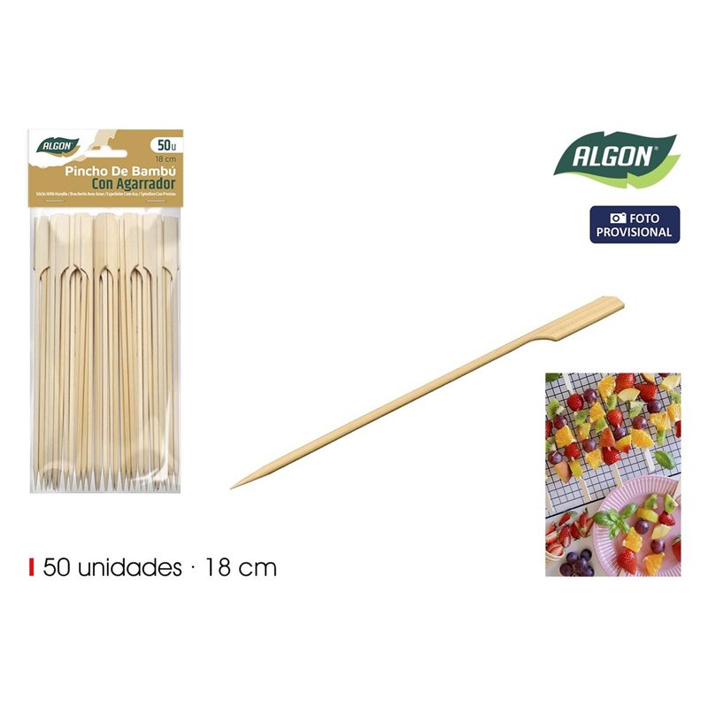 Image secondaire de Brochette pour apéritif Algon Bambou 50 Pièces (24 Unités)