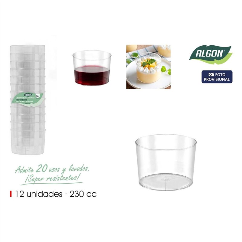 Image secondaire de Set de Verres Algon Plastique 12 Pièces (12 Unités)