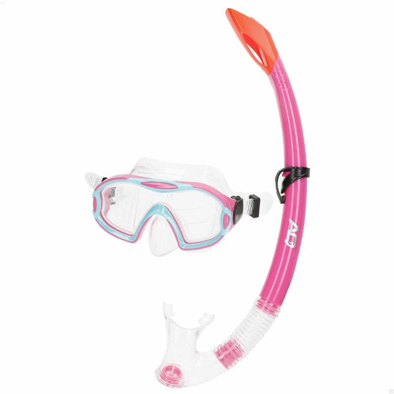 Image secondaire de Masque de Plongée avec Tube AquaSport Bleu Rose (6 Unités)