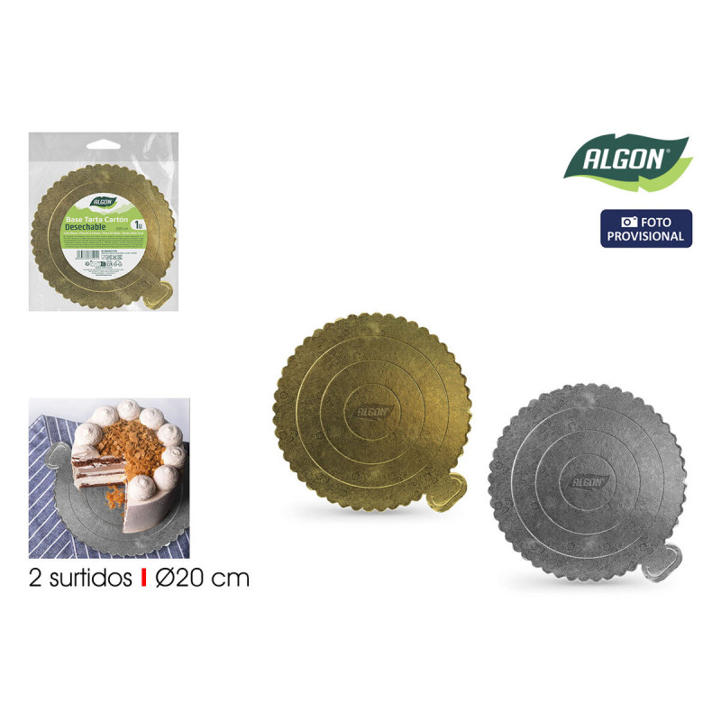Image secondaire de Base de gâteau Algon Doré 20 x 20 cm (36 Unités)