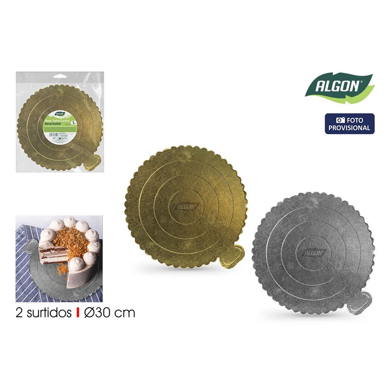 Image secondaire de Base de gâteau Algon Doré 30 x 30 cm (36 Unités)