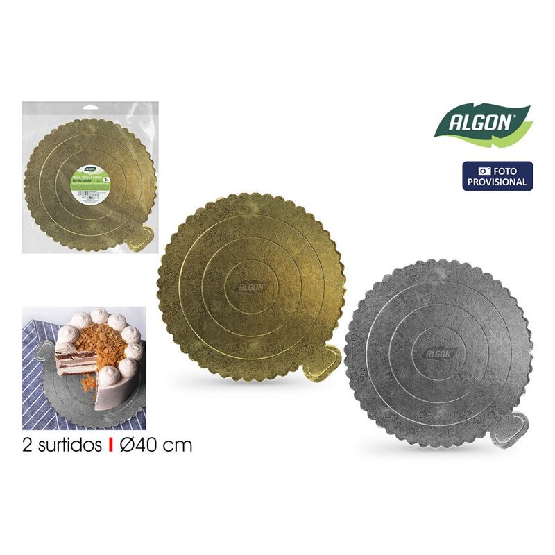 Image secondaire de Base de gâteau Algon Doré 40 x 40 cm (36 Unités)