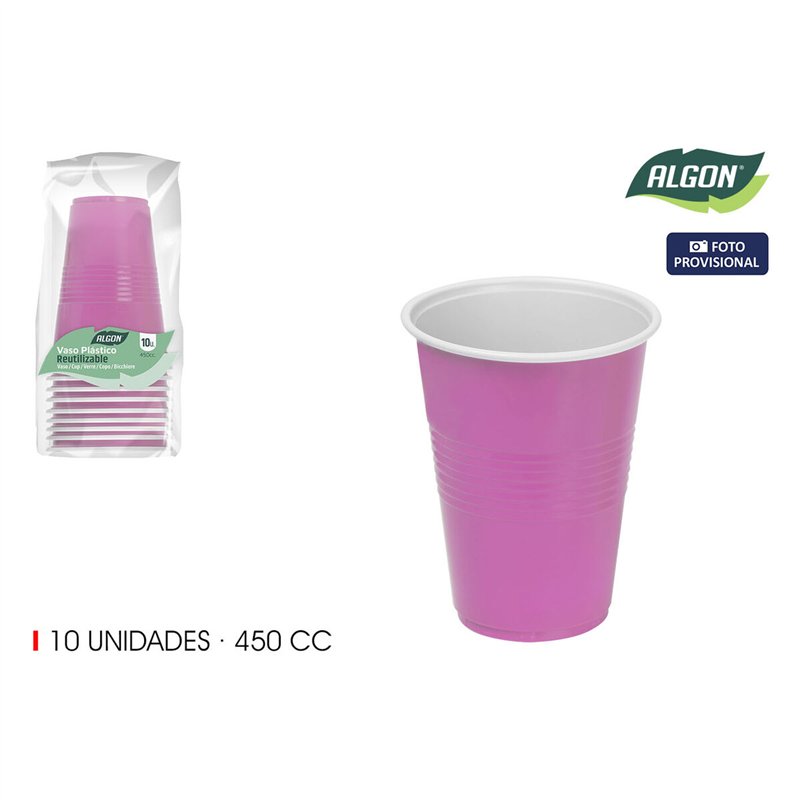 Image secondaire de Set de Verres Algon Rose 450 ml 10 Pièces (18 Unités)