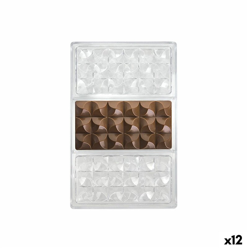 Moule à pâtisserie Quttin CHOCOLATE 27,5 x 17,5 x 2,5 cm (12 Unités)