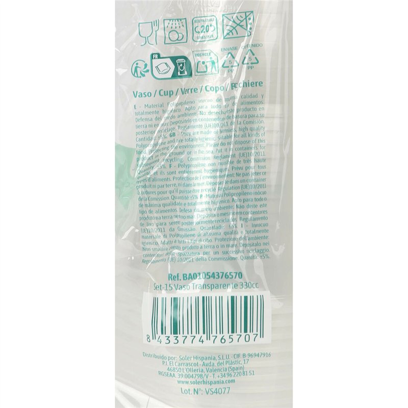 Image secondaire de Set de Verres Algon 330 ml 15 Pièces (24 Unités)
