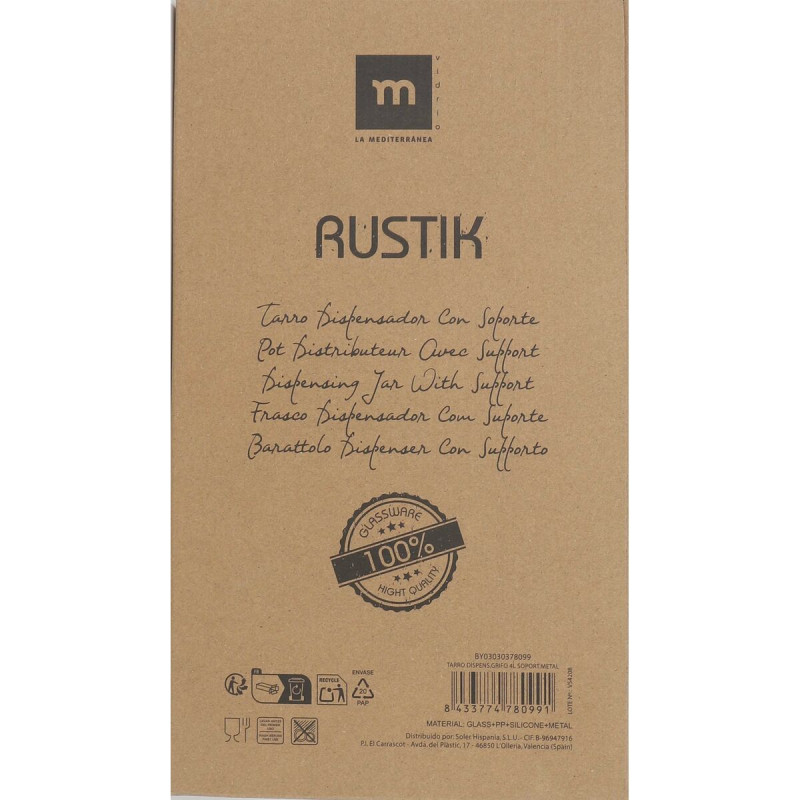 Image secondaire de Distributeur de boissons La Mediterránea Rustik Métal verre 4 L 17 x 17 x 30,5 cm (4 Unités)