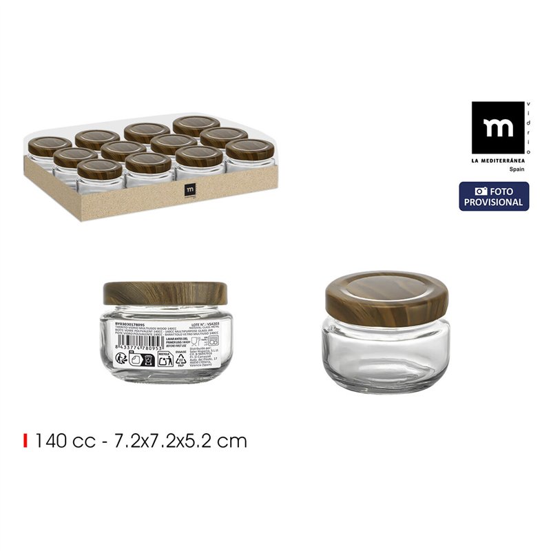 Image secondaire de Pot en verre La Mediterránea WOOD 140 ml (24 Unités)
