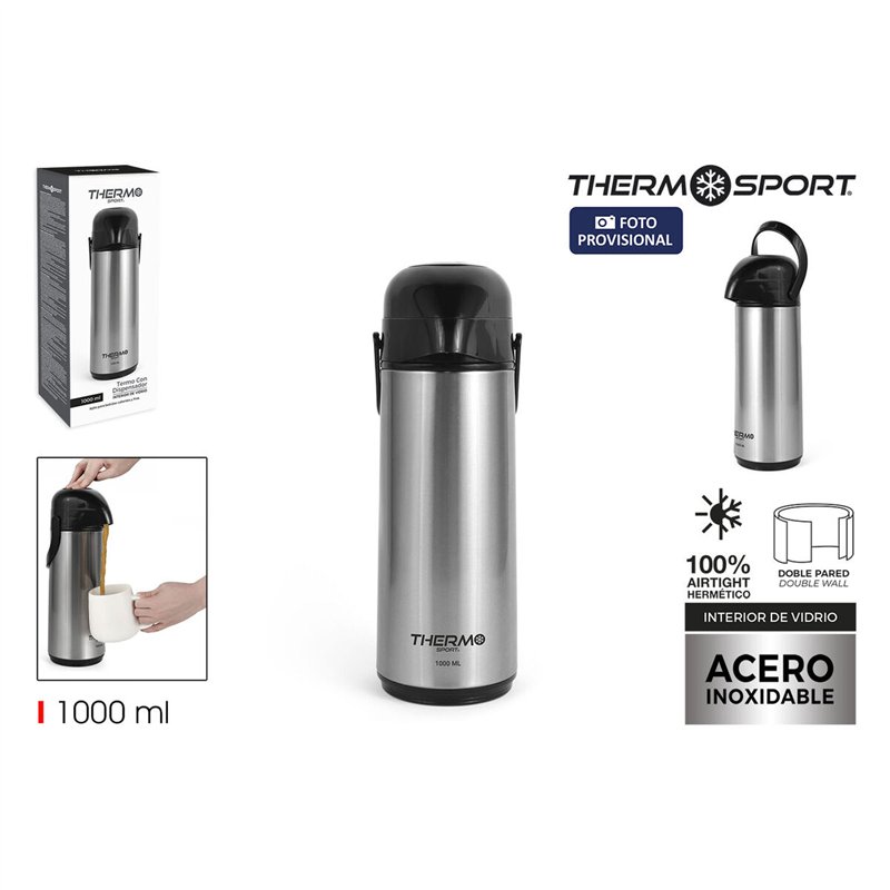 Image secondaire de Thermos ThermoSport Argenté 1 L (6 Unités)