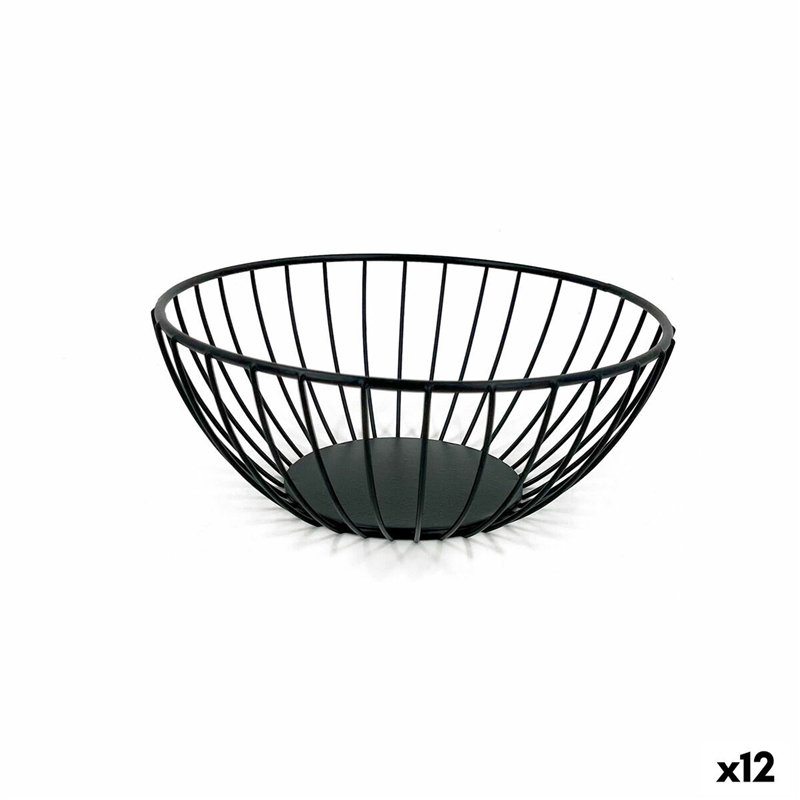 Corbeille à Pain My Bar Noir Métal Ronde 20 x 8 cm (12 Unités)