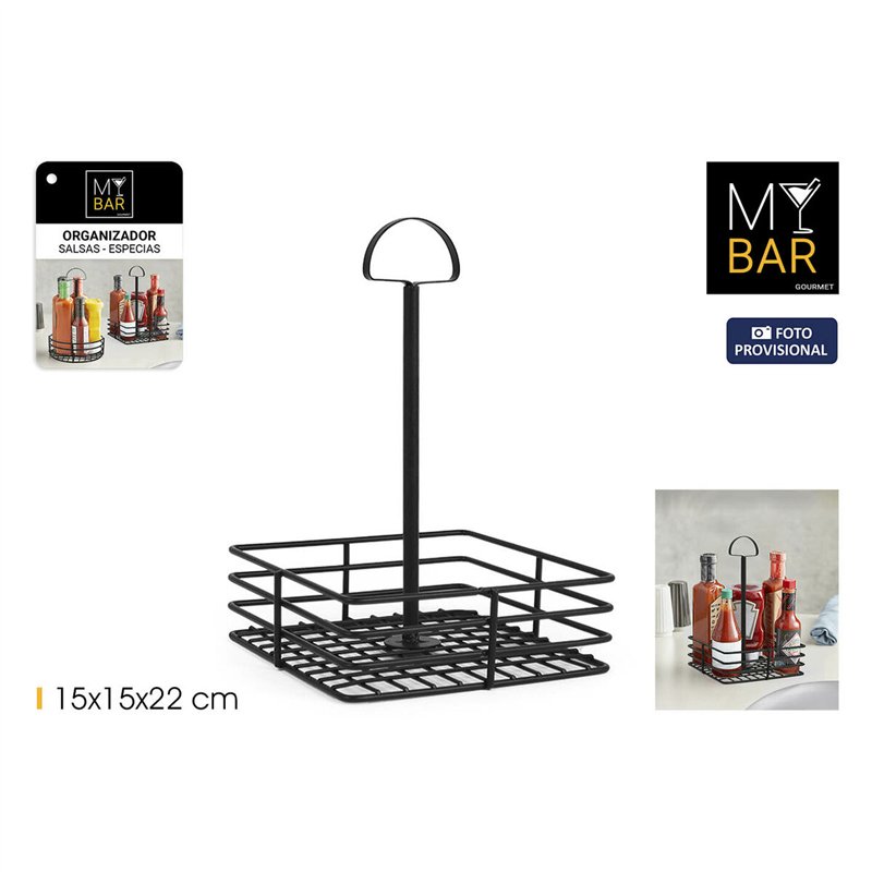 Image secondaire de Organisateur polyvalent My Bar 15 x 15 x 22 cm Noir (12 Unités)