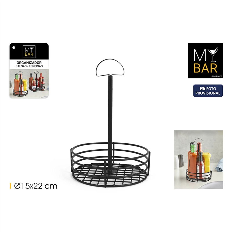 Image secondaire de Organisateur polyvalent My Bar 15 x 15 x 22 cm Noir (12 Unités)