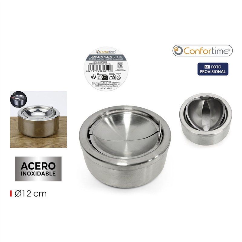 Image secondaire de Cendrier Confortime Acier 12 x 5 cm (24 Unités)